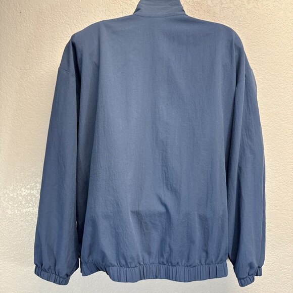 Teddi Sport Vtg Leisure Suit Ladies Track Lightweight Blue Shoulder pads LARGE - Picture 4 of 8